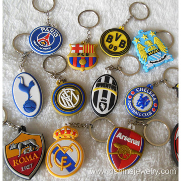 Promotional Cheap Custom 3D Soft PVC Keyring For Team Gift